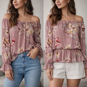 First Love Floral Dusty Pink Blouse